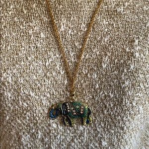 Gold elephant necklace